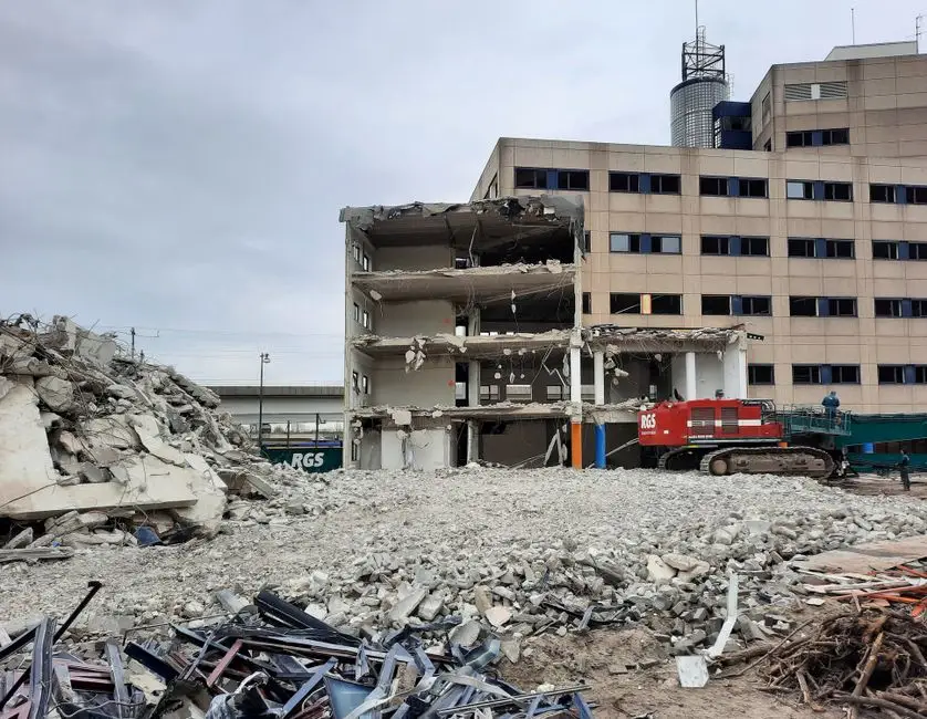 Commercial Demolition underway with the crew on site