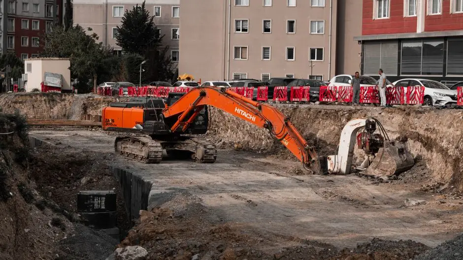 Excavation underway with the crew on site