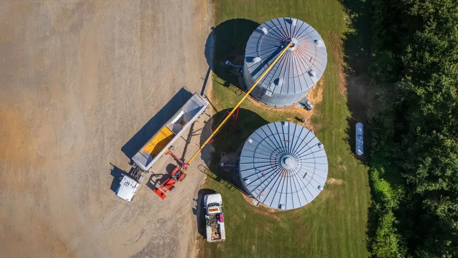 Silo Demolition underway with the crew on site