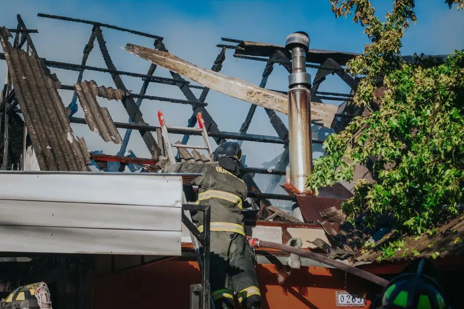 Machinery positioned for fire & water restoration
