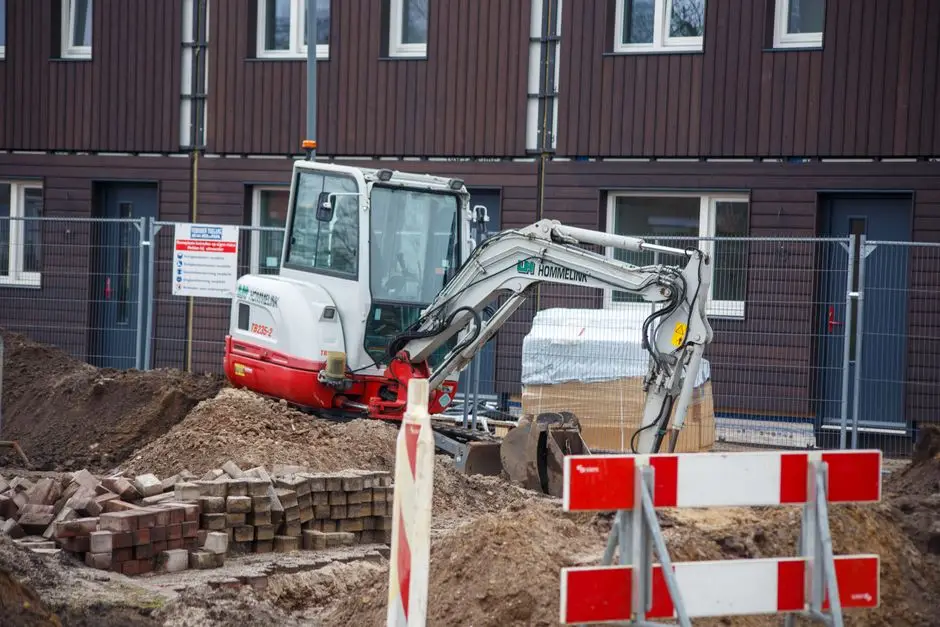 Machinery positioned for foundation removal