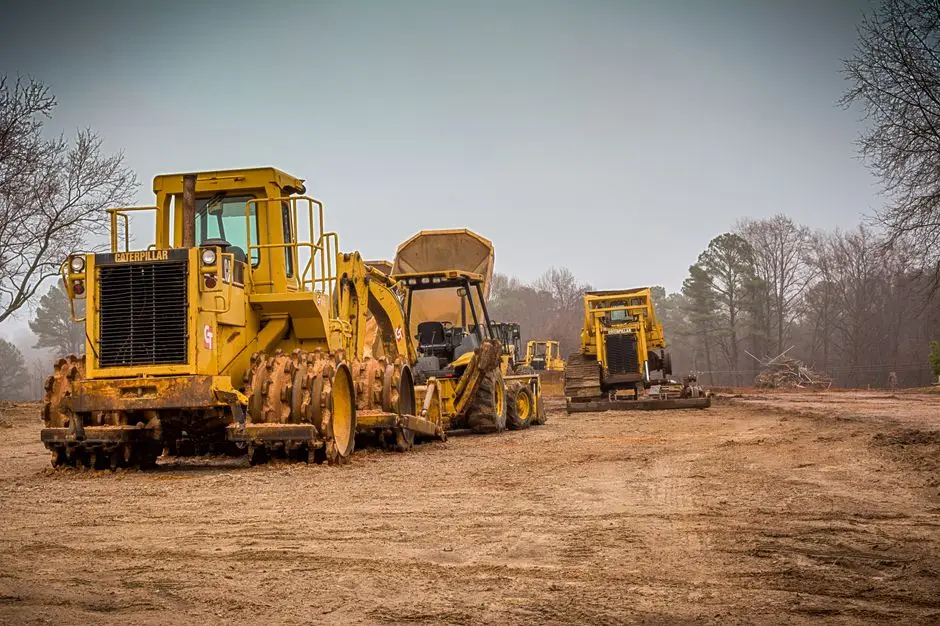 Machinery positioned for site clearing & land preparation