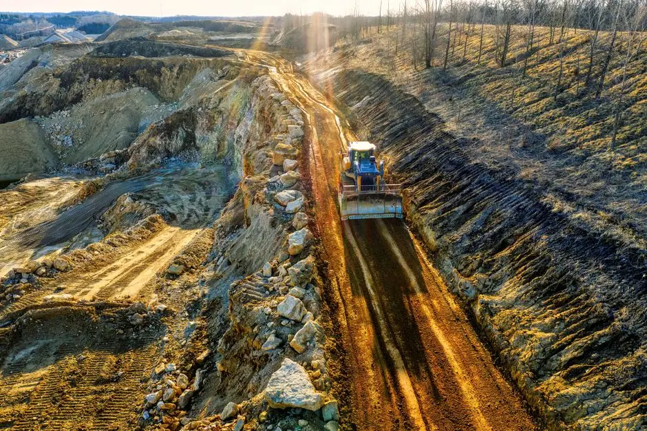 Machinery positioned for land grading