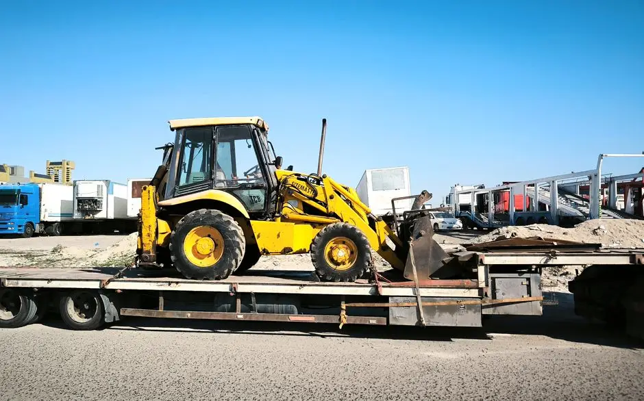 Machinery positioned for trailer removal