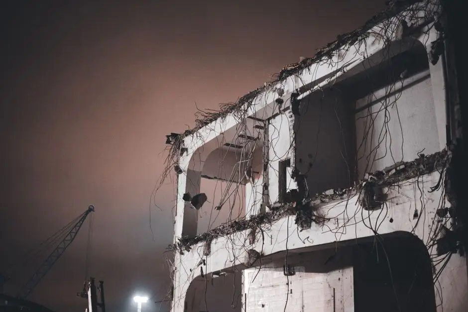 Debris sorted and loaded out after commercial demolition