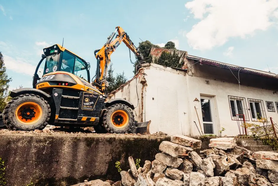 Debris sorted and loaded out after home demolition